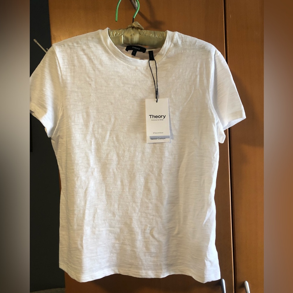 Theory white t shirt womens
